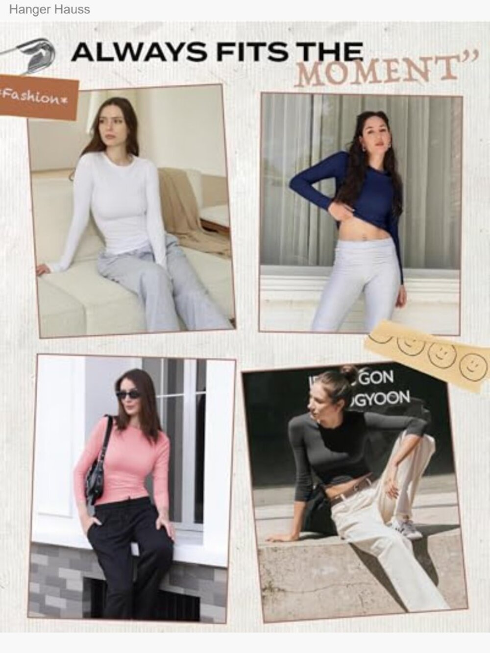 Slim Fit Long Sleeve Crop Top, Stretchy Polyester Spandex, Workout Casual - Picture 5 of 7
